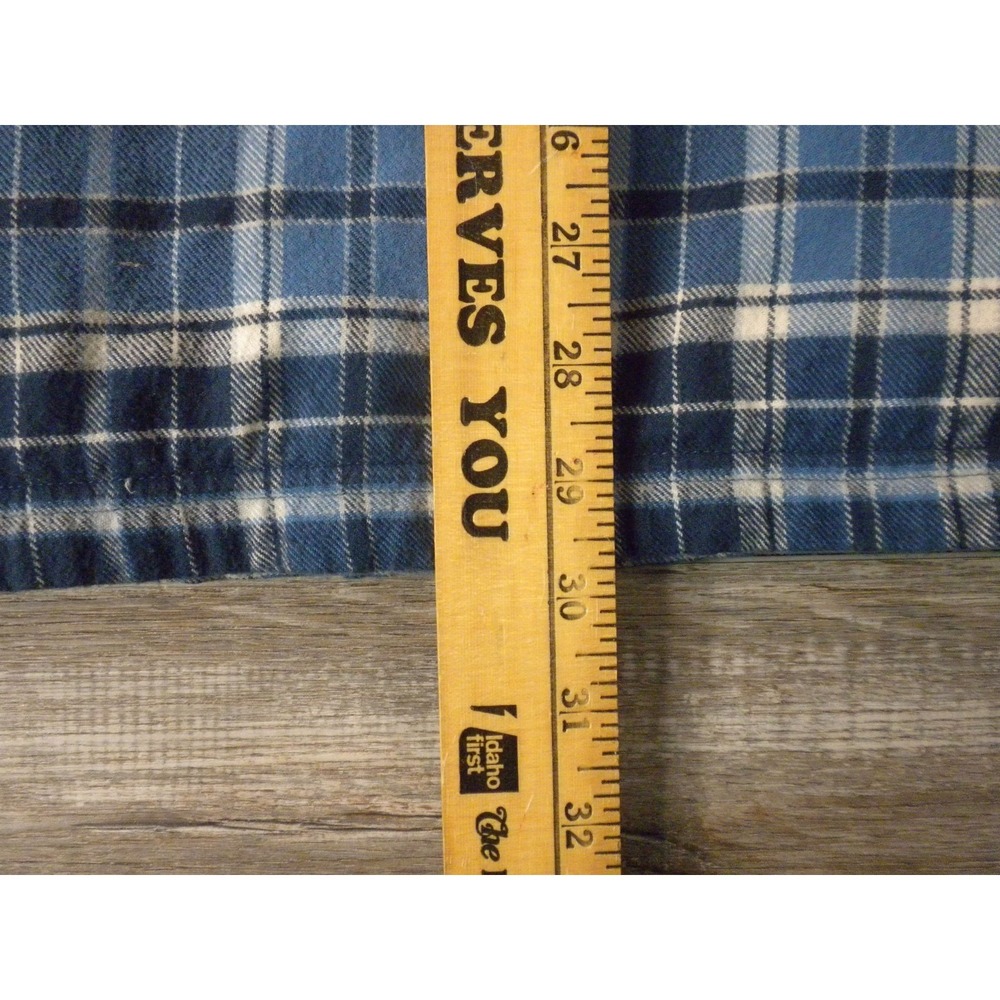 LL Bean Shirt Jacket Shacket Mens M Blue Plaid Flannel Fleece Lined Traditional - Picture 7 of 8